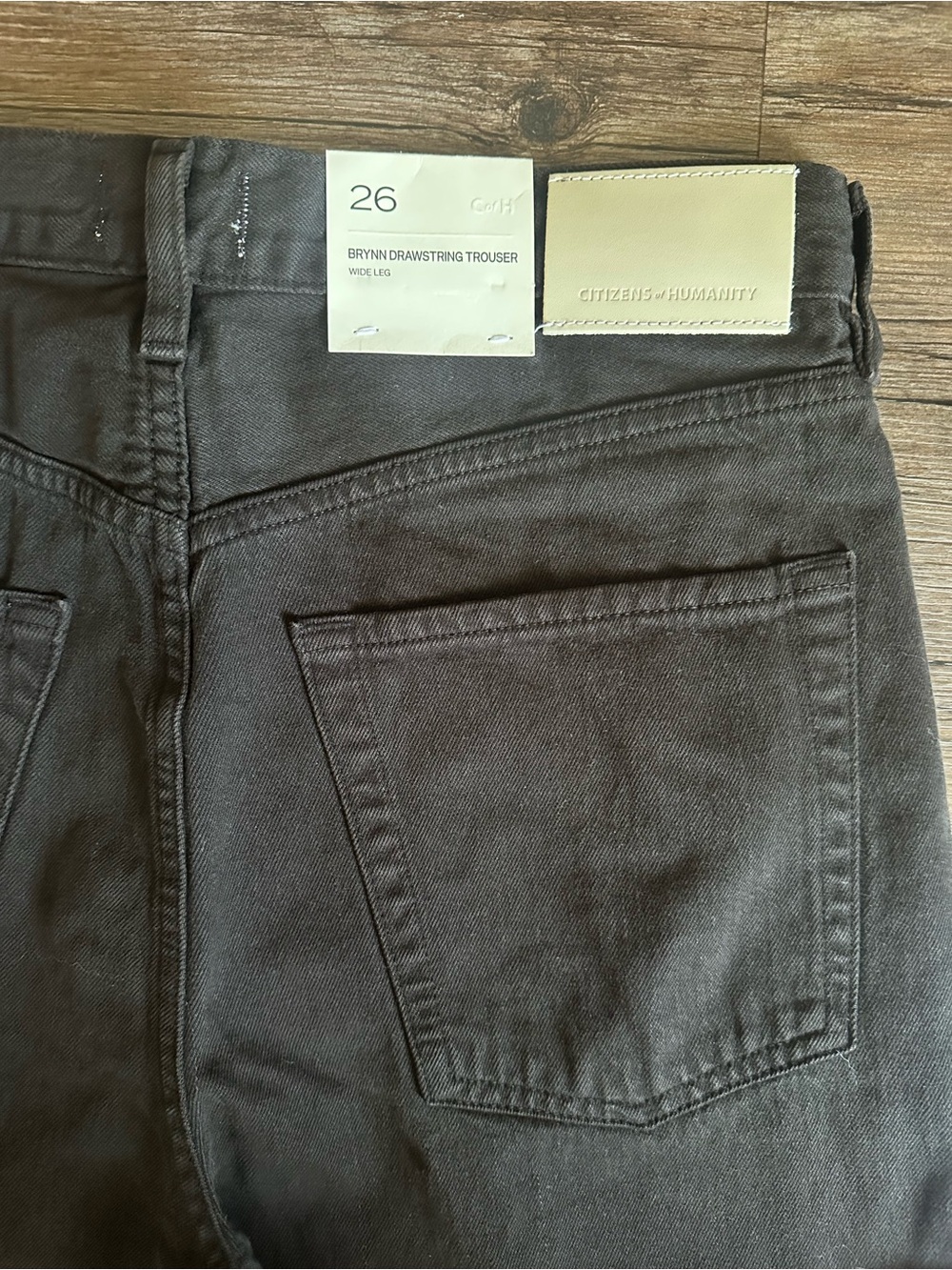 NWT Citizens of Humanity Brynn Drawstring Denim Trouser in Carob, Dark Brown, 26 - Picture 5 of 8